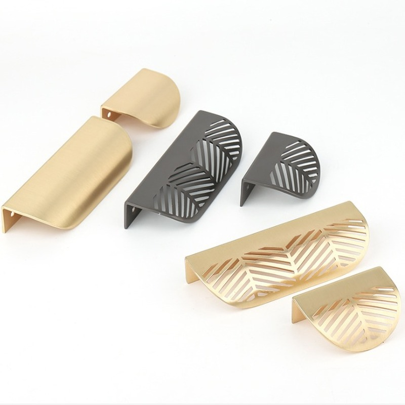 Leaf shaped Handle Gold Brushe - Drawer Pull Gold review and price