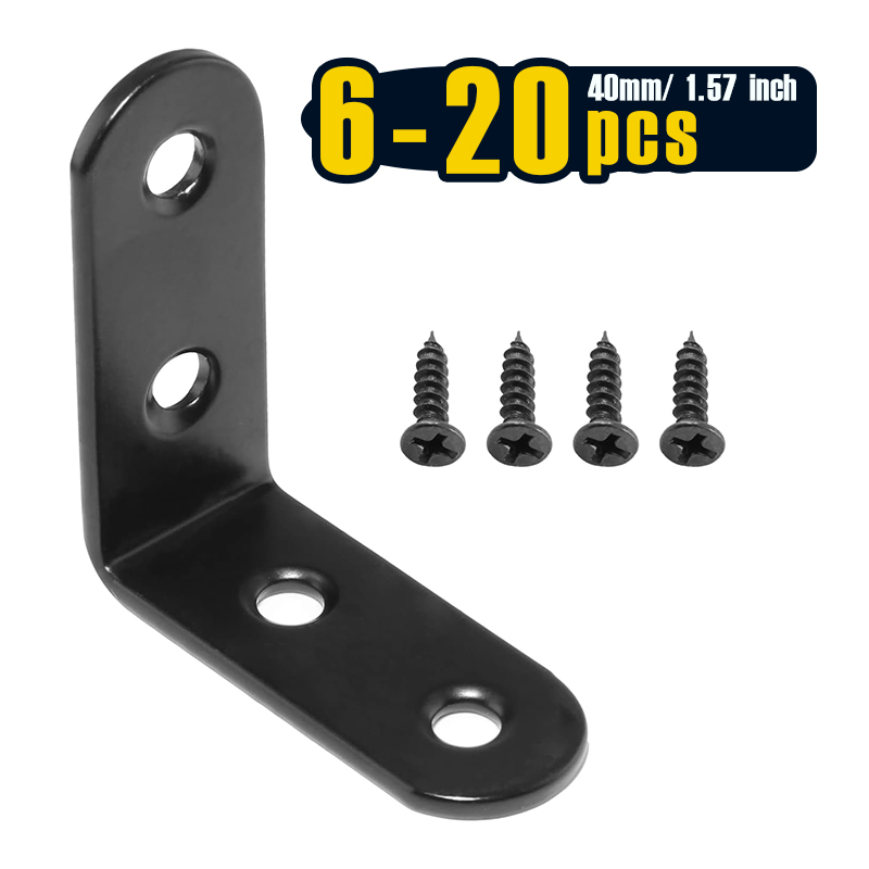 6-20 Pcs Black Corner Brace L  - Corner Bracket Angle review and price