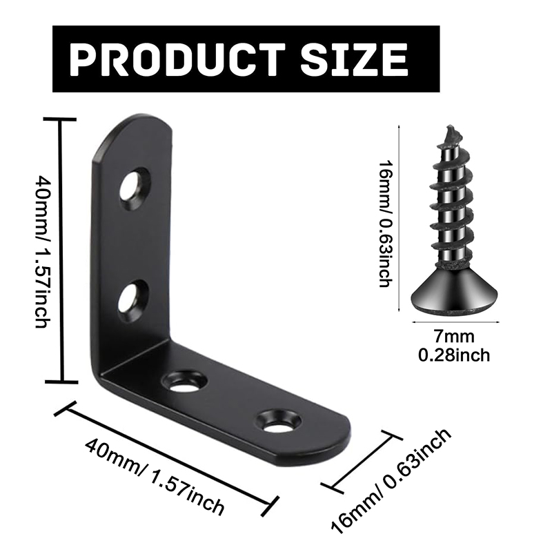 6-20 Pcs Black Corner Brace L  - Corner Bracket Angle review and price