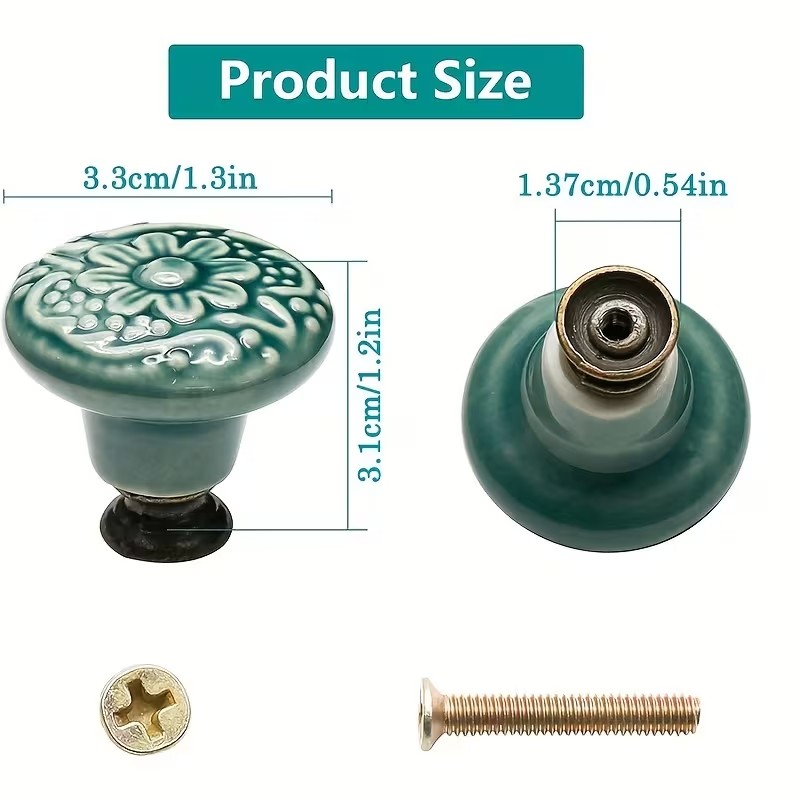 12pcs Ceramic Cabinet Knobs, F - Furniture Interlocking Hardware review and price