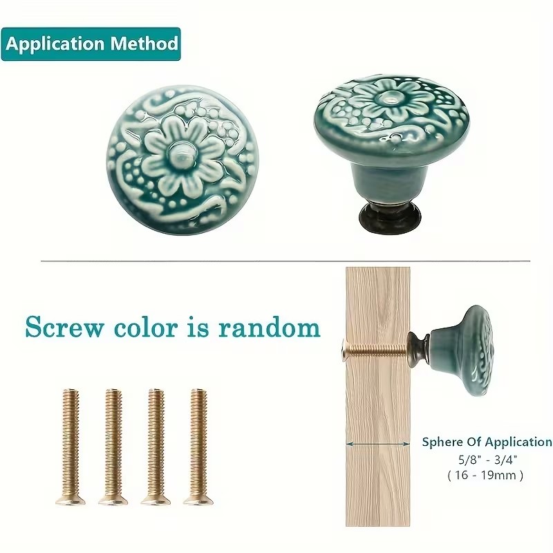 12pcs Ceramic Cabinet Knobs, F - Furniture Interlocking Hardware review and price