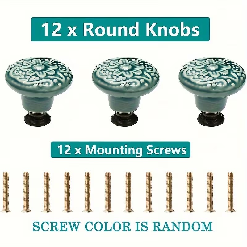 12pcs Ceramic Cabinet Knobs, F - Furniture Interlocking Hardware review and price