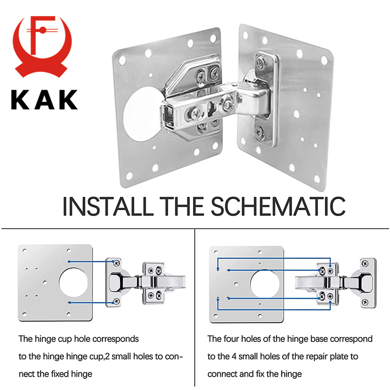 KAK 8pcs Hinge Repair Plate Br - Furniture Hardware Fixing Screws review and price