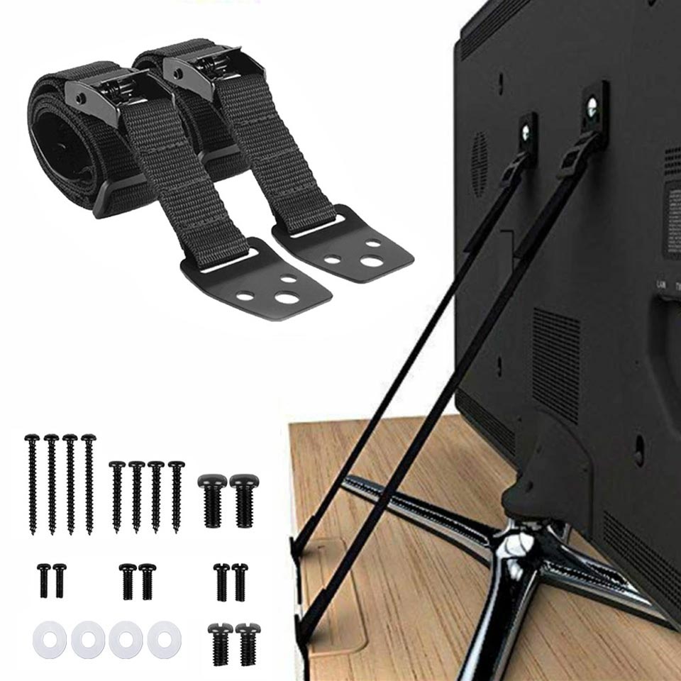 2 Pack Adjustable TV Safety St - Furniture Interlocking Hardware review and price