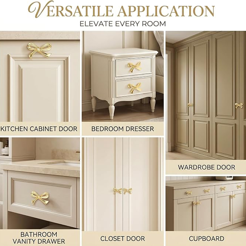 2/4/8Pcs Bow Shape Drawer Knob - Drawer Pull Gold review and price