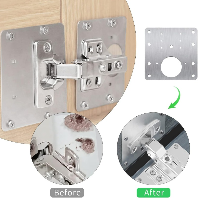 Cabinet Door Hinge Repair Plat - Furniture Hardware Fixing Screws review and price