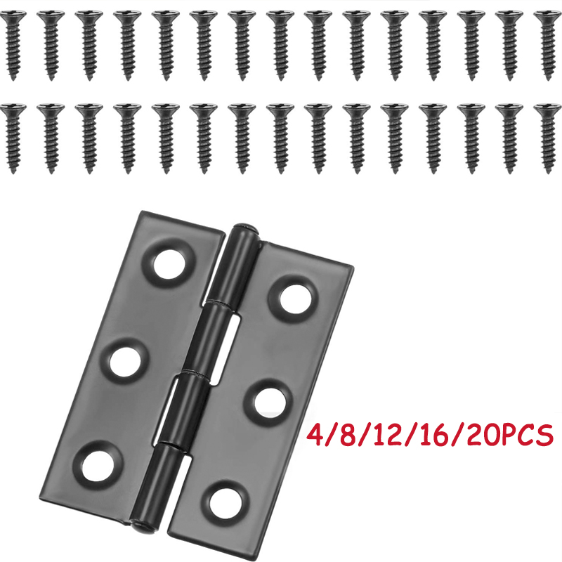 WV Black Door Hinges Stainless - Furniture Hardware Fixing Screws review and price